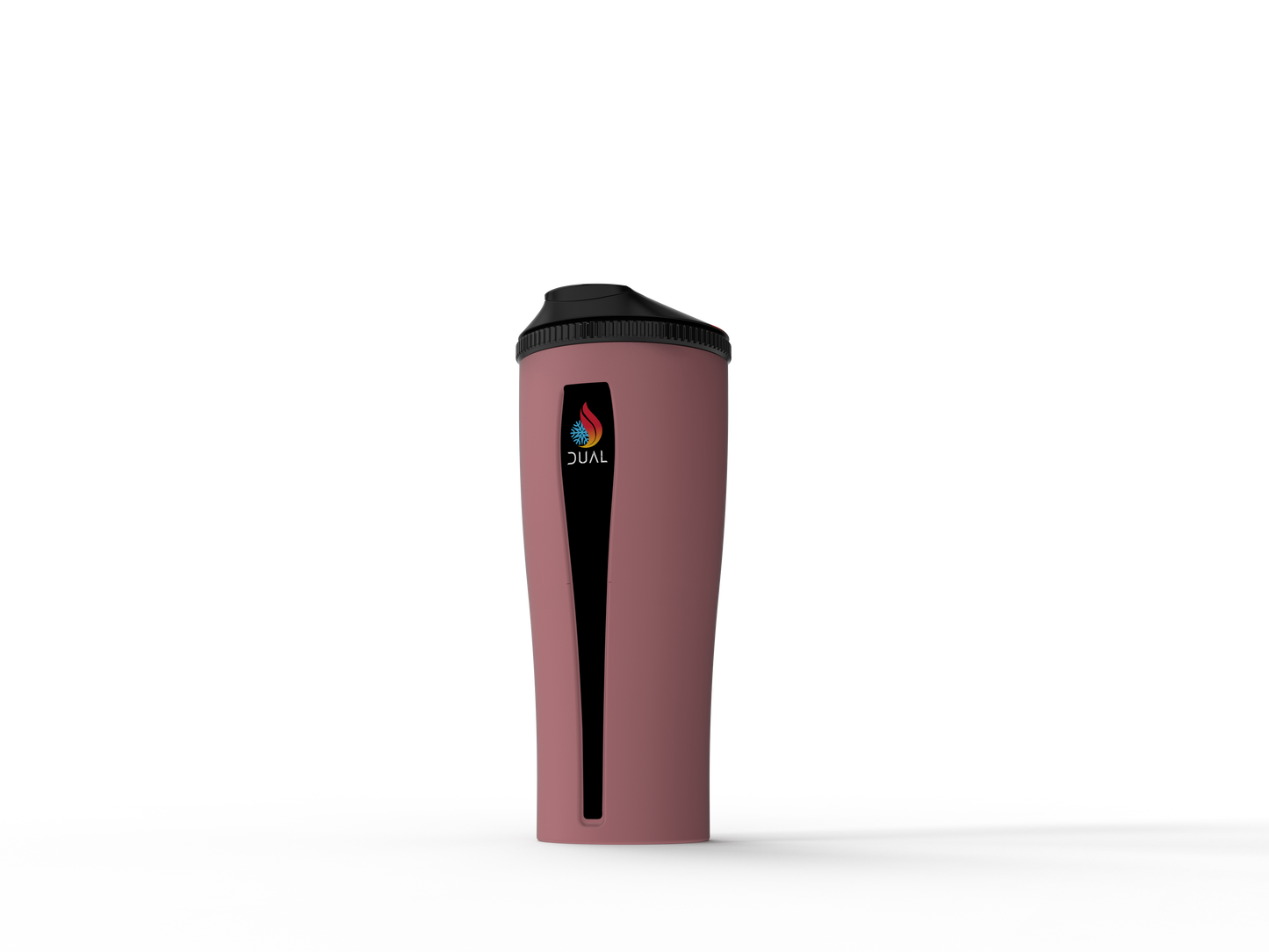 Pink Dual Thermos.  Dual Tumbler in pink, featuring a sleek, two-chamber design for hot and cold beverages. Double sided water bottle. Reusable water bottle. Dual cup.