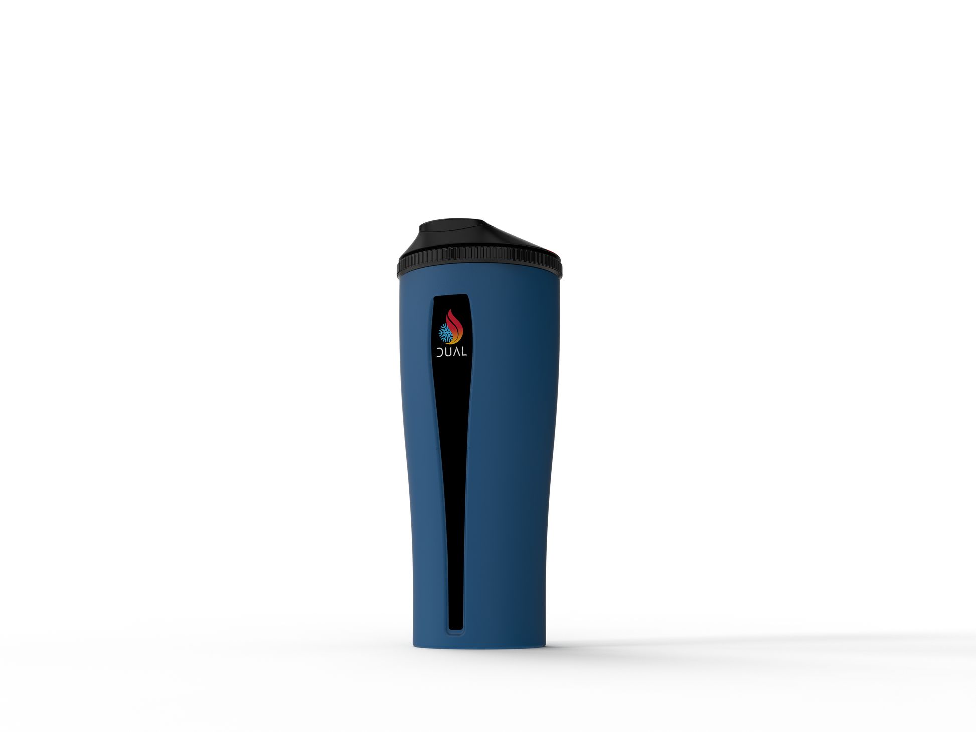 Blue Dual Thermos. Dual Tumbler in blue, featuring a sleek, two-chamber design for hot and cold beverages. Double sided water bottle. Reusable water bottle. Dual cup.
