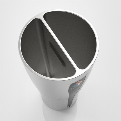 White two-section cup on a white background